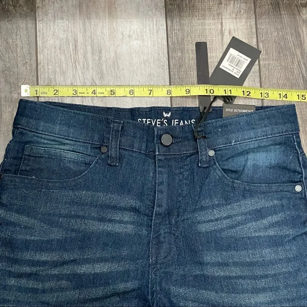 NWT Steve’s Jeans Moto Skinny Jeans Dark Wash Color Is Called Charles Size 16